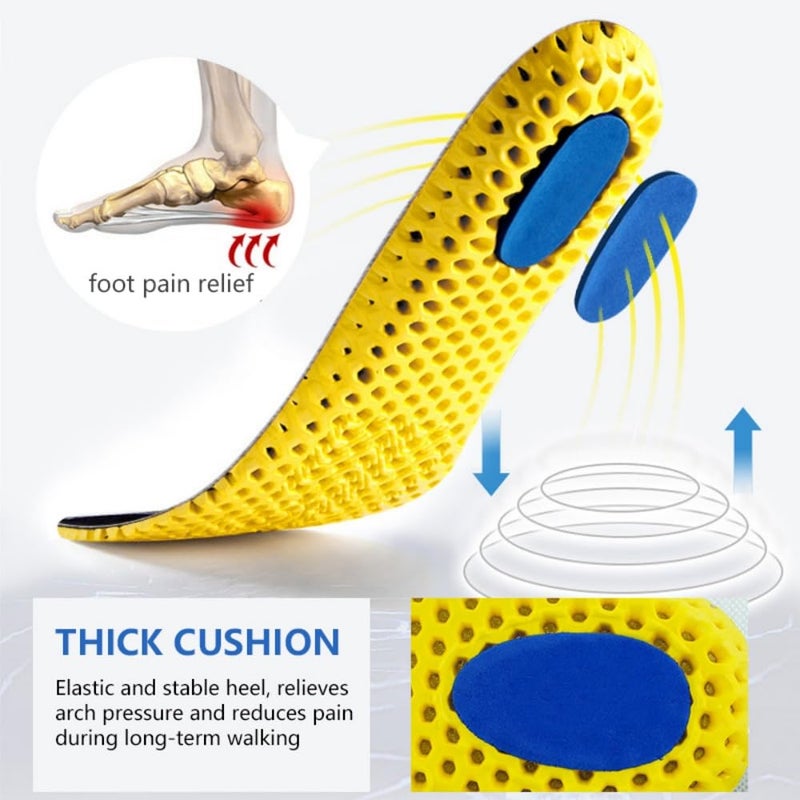 XINIFOOT 3 أزواج من نعال الأحذية المرنة الممتصة للصدمات، حشوات رياضية قابلة للتنفس على شكل قرص العسل، نعال بديلة للأحذية الرياضية للرجال - Image 3
